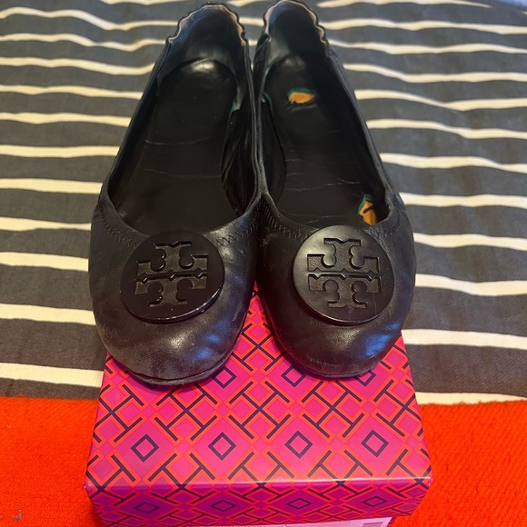 Black Tory Burch Miller Ballet Flats - Picture 2 of 6